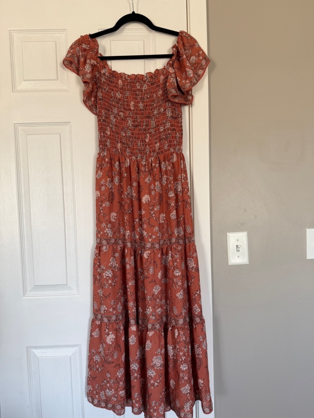 Max Studio Rust Floral Maxi Dress